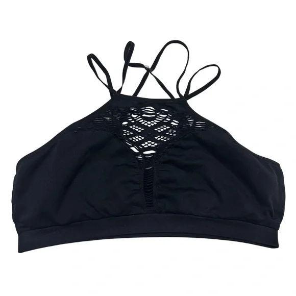 Victoria’s Secret Women’s Black Cutout Sports Bra Bralette Size Large - Picture 4 of 5